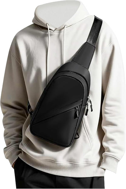 Blue Sling Crossbody Backpack Shoulder Bag for Men Women - Small One Strap Sling Bag Fanny Pack Daypack, Waterproof Nylon Chest Bag for Motorcycle Hiking Travel Gym Sport