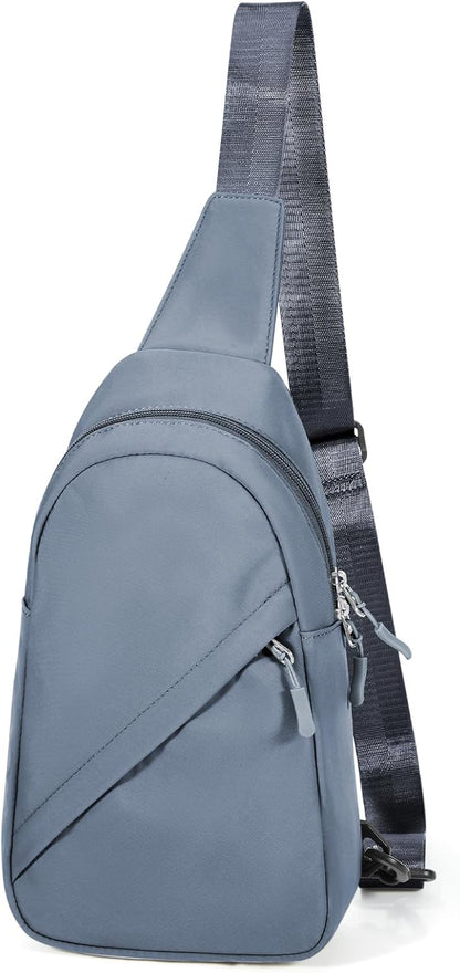 Blue Sling Crossbody Backpack Shoulder Bag for Men Women - Small One Strap Sling Bag Fanny Pack Daypack, Waterproof Nylon Chest Bag for Motorcycle Hiking Travel Gym Sport