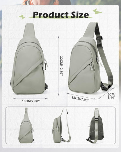 Blue Sling Crossbody Backpack Shoulder Bag for Men Women - Small One Strap Sling Bag Fanny Pack Daypack, Waterproof Nylon Chest Bag for Motorcycle Hiking Travel Gym Sport