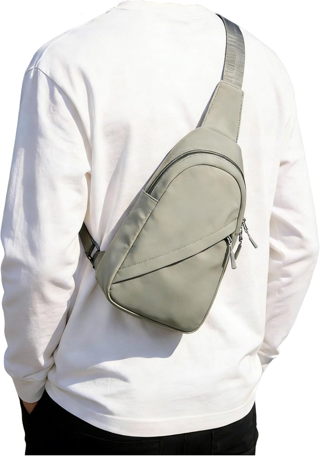 Blue Sling Crossbody Backpack Shoulder Bag for Men Women - Small One Strap Sling Bag Fanny Pack Daypack, Waterproof Nylon Chest Bag for Motorcycle Hiking Travel Gym Sport
