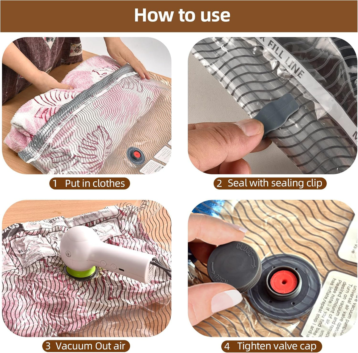18 Pack Travel Vacuum Bags for Clothing,Compression Seal Packing Cubes for Suitcase Backpack,Vacuum Seal Bags for Clothing,Carry-on Size Space Saver Storage Bags 80% for Travel & Home(No pump)