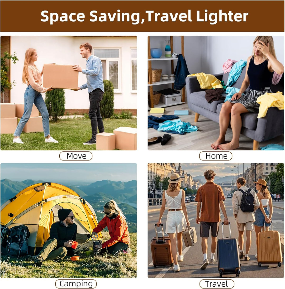 18 Pack Travel Vacuum Bags for Clothing,Compression Seal Packing Cubes for Suitcase Backpack,Vacuum Seal Bags for Clothing,Carry-on Size Space Saver Storage Bags 80% for Travel & Home(No pump)
