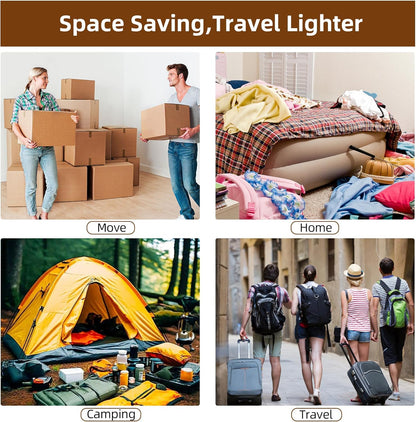 18 Pack Travel Vacuum Bags for Clothing,Compression Seal Packing Cubes for Suitcase Backpack,Vacuum Seal Bags for Clothing,Carry-on Size Space Saver Storage Bags 80% for Travel & Home(No pump)