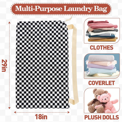 Laundry Bag, Dirty Backpack Laundry Bag For College Travel Laundromat Apartment, With Handles 29" X 18" (Blue Florals)