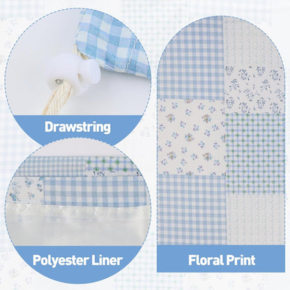 Laundry Bag, Dirty Backpack Laundry Bag For College Travel Laundromat Apartment, With Handles 29" X 18" (Blue Florals)