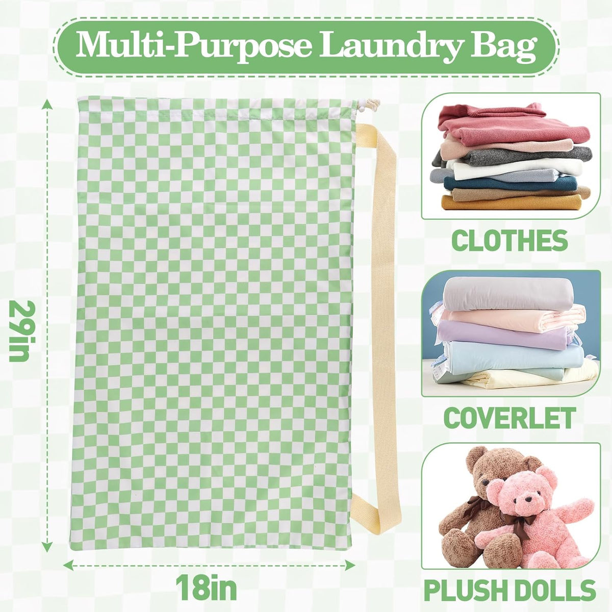 Laundry Bag, Dirty Backpack Laundry Bag For College Travel Laundromat Apartment, With Handles 29" X 18" (Blue Florals)