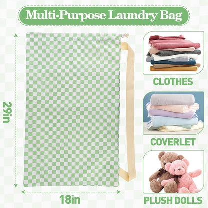 Laundry Bag, Dirty Backpack Laundry Bag For College Travel Laundromat Apartment, With Handles 29" X 18" (Blue Florals)