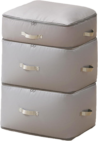 3 PCS Ultra Space Saving Self Compression Organizer, 2025 NEW Comforter Storage Bags, Heavy Duty Moving Bags, Washable Compression Bags for Storage Comforter Blanket, Clothes,Closet, Bedding