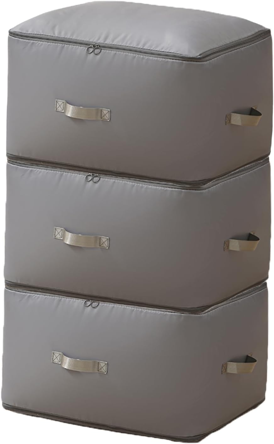 3 PCS Ultra Space Saving Self Compression Organizer, 2025 NEW Comforter Storage Bags, Heavy Duty Moving Bags, Washable Compression Bags for Storage Comforter Blanket, Clothes,Closet, Bedding