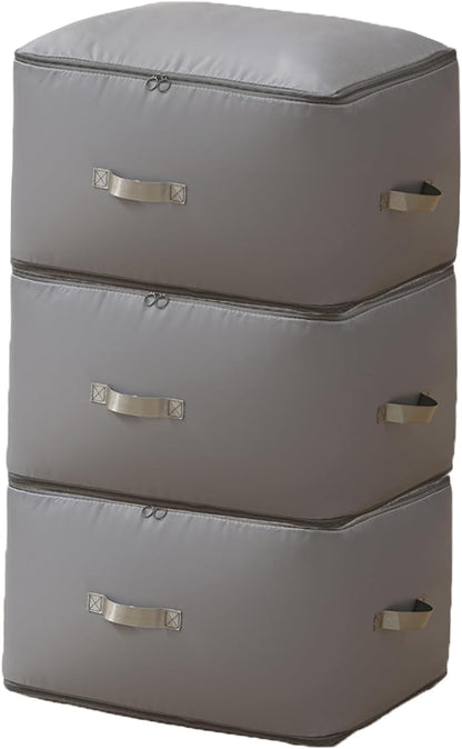 3 PCS Ultra Space Saving Self Compression Organizer, 2025 NEW Comforter Storage Bags, Heavy Duty Moving Bags, Washable Compression Bags for Storage Comforter Blanket, Clothes,Closet, Bedding