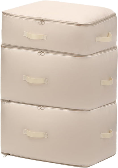 3 PCS Ultra Space Saving Self Compression Organizer, 2025 NEW Comforter Storage Bags, Heavy Duty Moving Bags, Washable Compression Bags for Storage Comforter Blanket, Clothes,Closet, Bedding