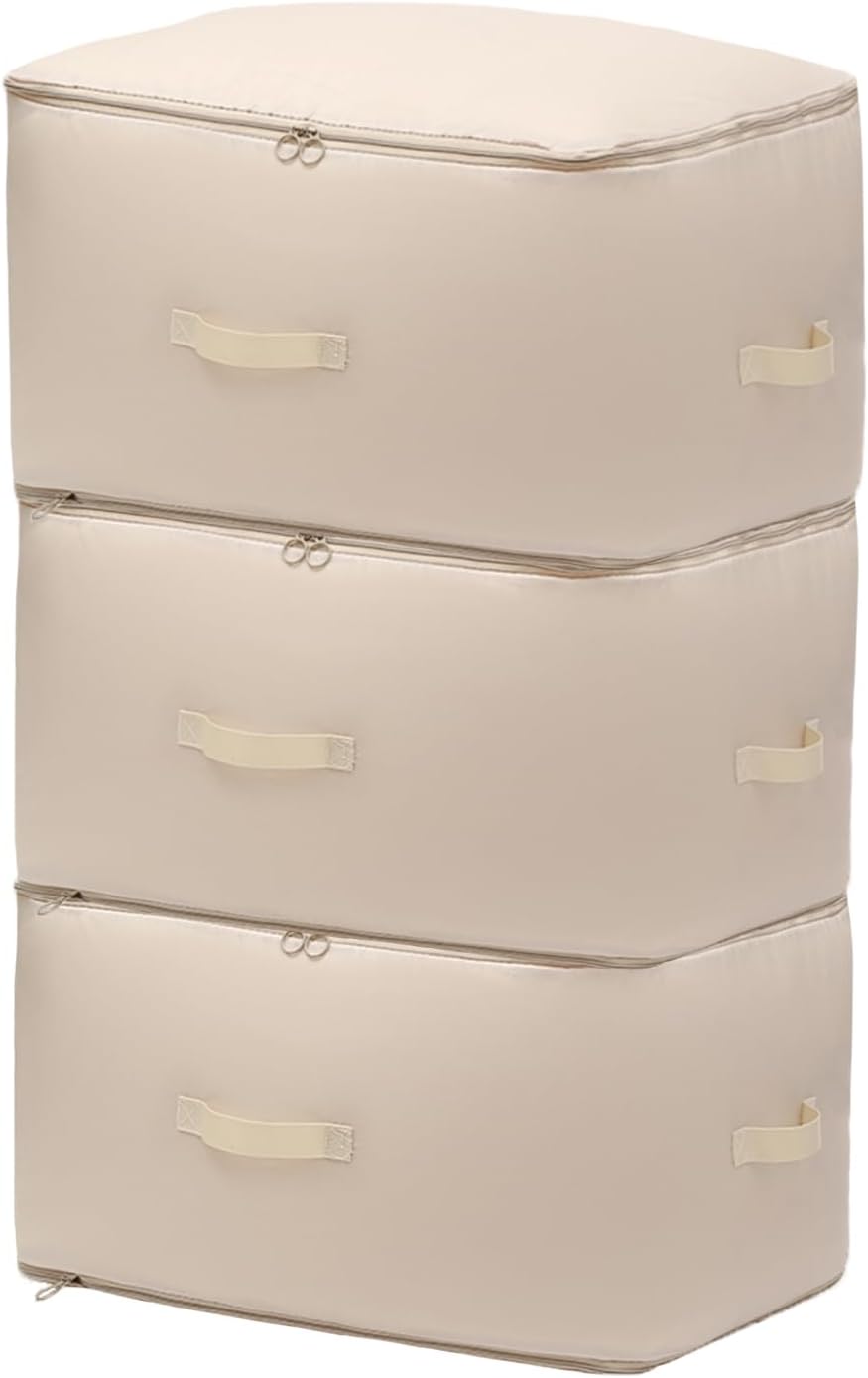 3 PCS Ultra Space Saving Self Compression Organizer, 2025 NEW Comforter Storage Bags, Heavy Duty Moving Bags, Washable Compression Bags for Storage Comforter Blanket, Clothes,Closet, Bedding