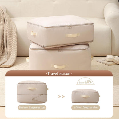 3 PCS Ultra Space Saving Self Compression Organizer, 2025 NEW Comforter Storage Bags, Heavy Duty Moving Bags, Washable Compression Bags for Storage Comforter Blanket, Clothes,Closet, Bedding