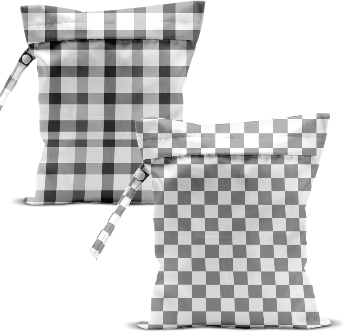Swimsuit Bag Wet Bags for Travel Reusable Waterproof Bags Blue Checkered Wet Bag for Swimsuit Towels Beach Gym 10.2×12.6 Inches
