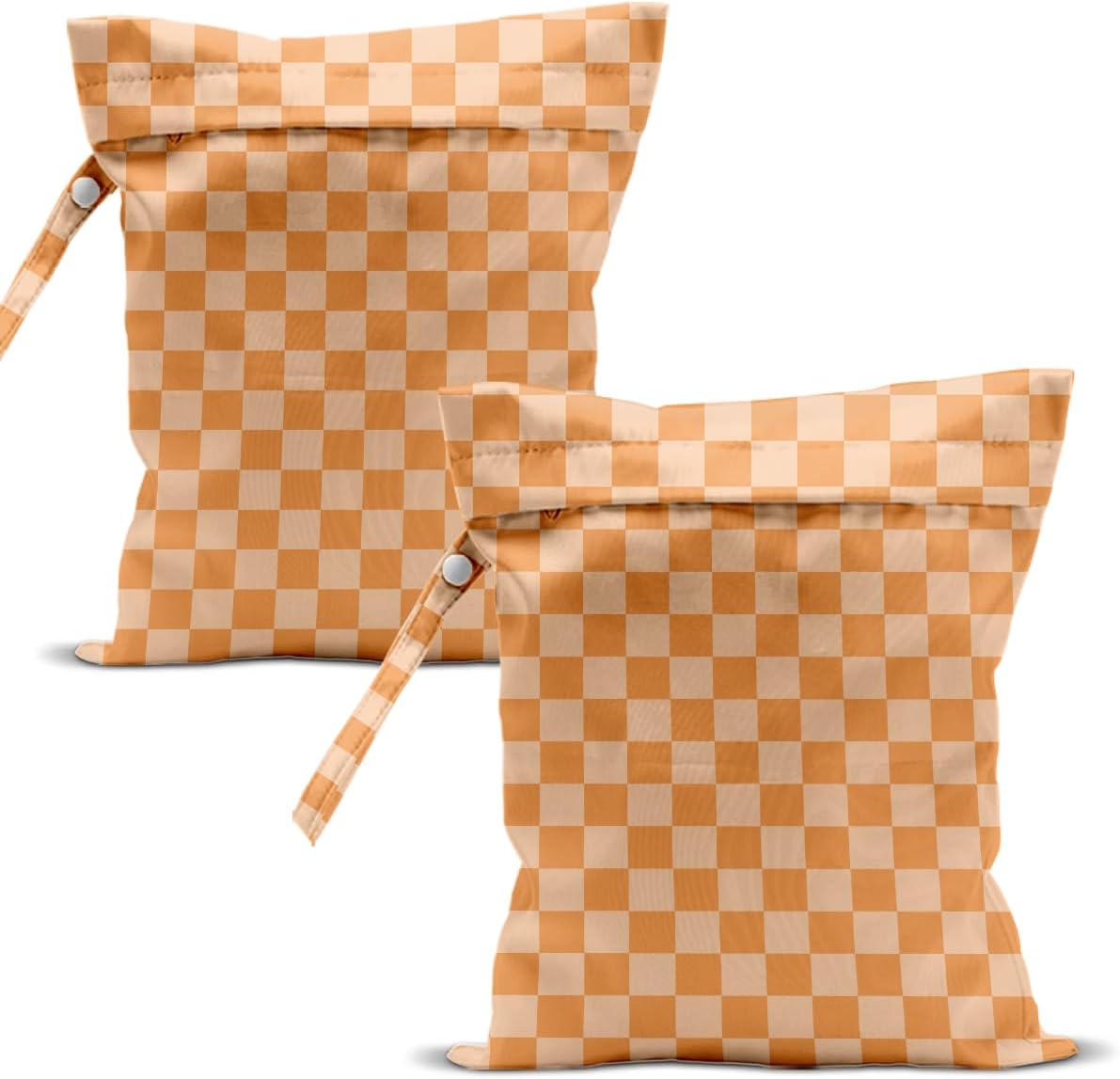 Swimsuit Bag Wet Bags for Travel Reusable Waterproof Bags Blue Checkered Wet Bag for Swimsuit Towels Beach Gym 10.2×12.6 Inches