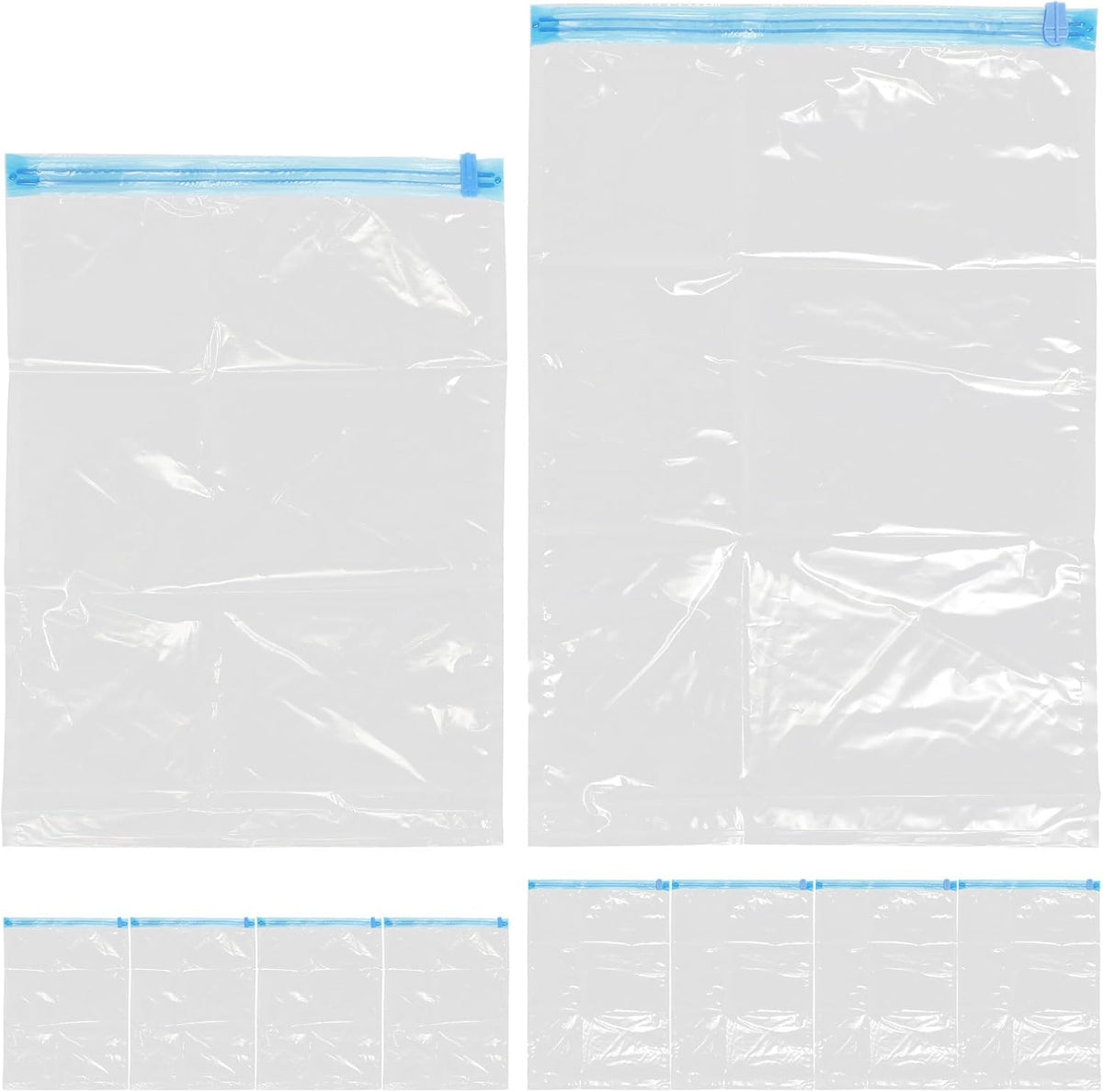 10pcs Hand-rolled Compression Bags Vacuum Seal Storage Bags for Travel Clothes Space Saver, Small Large Sizes Portable Packing Organizer for Luggage and Closet