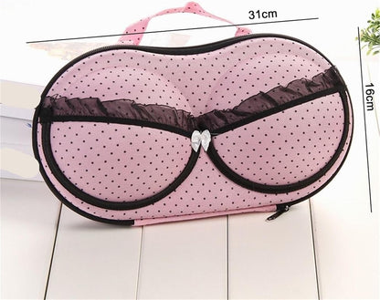 Travel Underwear Organizer Bag Home Organizer Protect Holder Storage Bag Bra Box Travel(Pink)