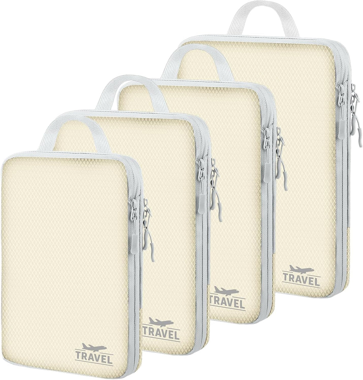 6 Set Compression Packing Cubes, Suitcase Organizer, Lightweight Travel Essentials, Compression Bags For Travel Accessories Luggage Storage Set (6Pcs, Blue)