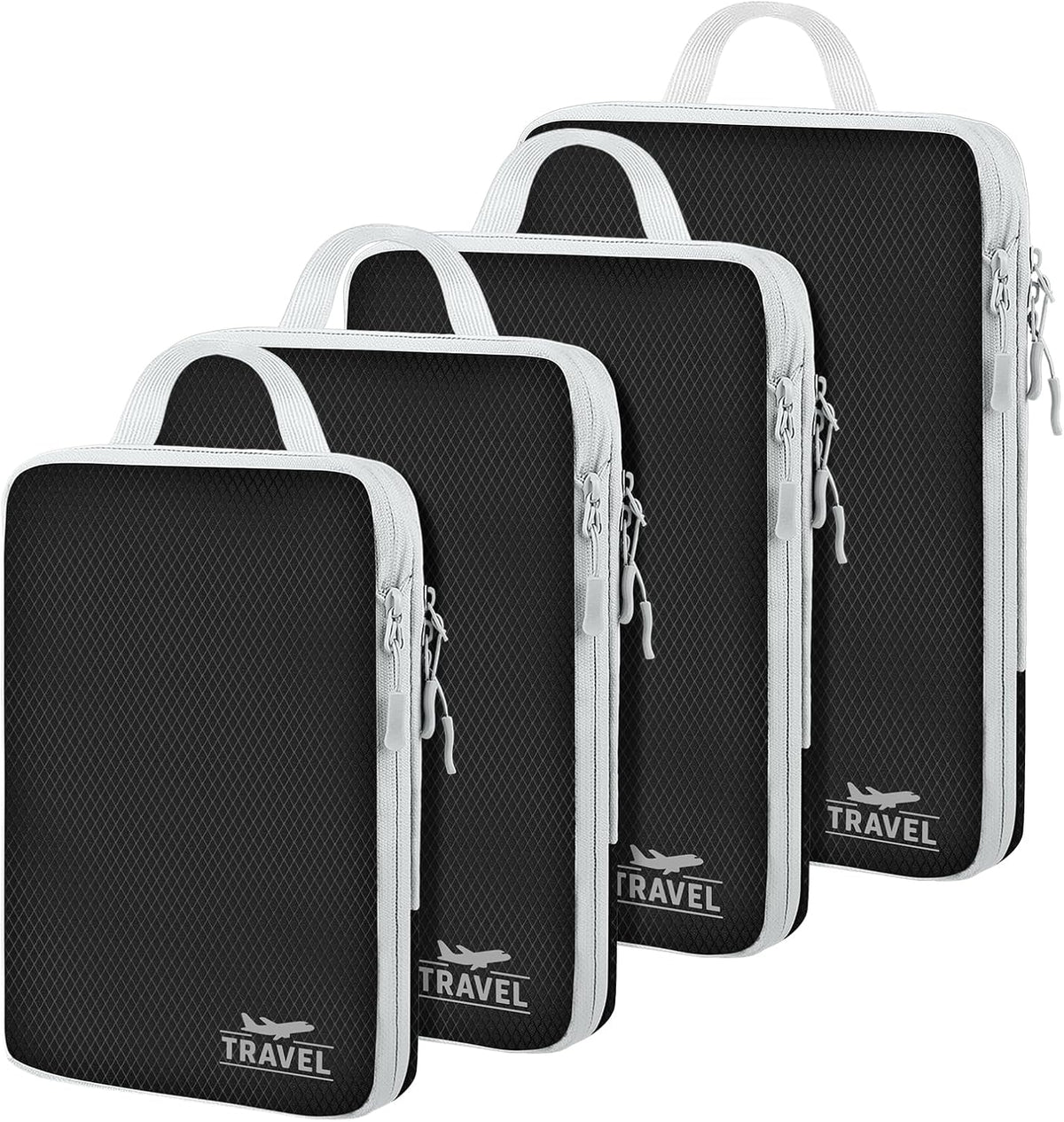 6 Set Compression Packing Cubes, Suitcase Organizer, Lightweight Travel Essentials, Compression Bags For Travel Accessories Luggage Storage Set (6Pcs, Blue)