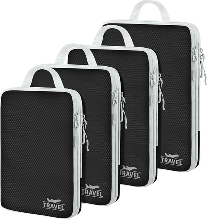 6 Set Compression Packing Cubes, Suitcase Organizer, Lightweight Travel Essentials, Compression Bags For Travel Accessories Luggage Storage Set (6Pcs, Blue)