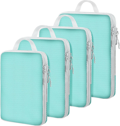 6 Set Compression Packing Cubes, Suitcase Organizer, Lightweight Travel Essentials, Compression Bags For Travel Accessories Luggage Storage Set (6Pcs, Blue)