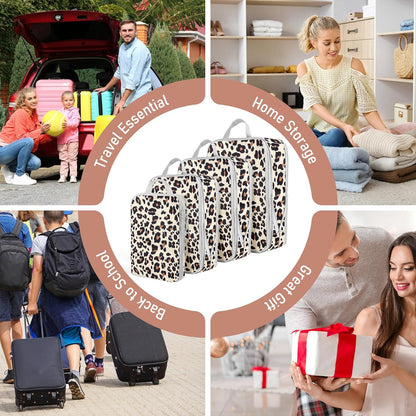 6 Set Compression Packing Cubes, Suitcase Organizer, Lightweight Travel Essentials, Compression Bags For Travel Accessories Luggage Storage Set (6Pcs, Blue)