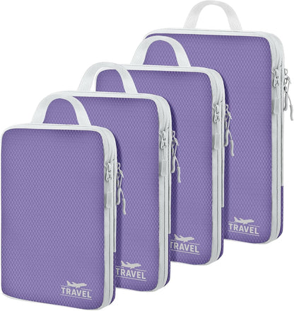 6 Set Compression Packing Cubes, Suitcase Organizer, Lightweight Travel Essentials, Compression Bags For Travel Accessories Luggage Storage Set (6Pcs, Blue)