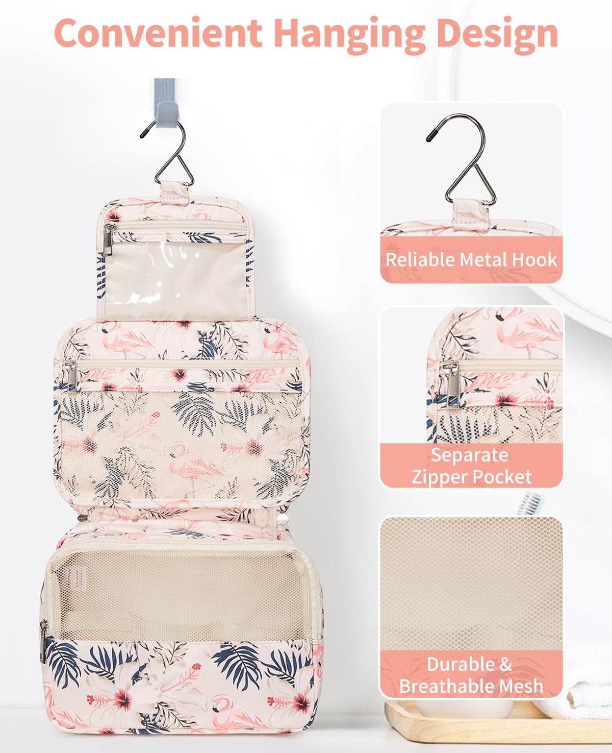Small Hanging Travel Toiletry Bag for Women, Travel Bag for Toiletries, Makeup Bag Organizer Cosmetic Bags Make Up Bags for Girls