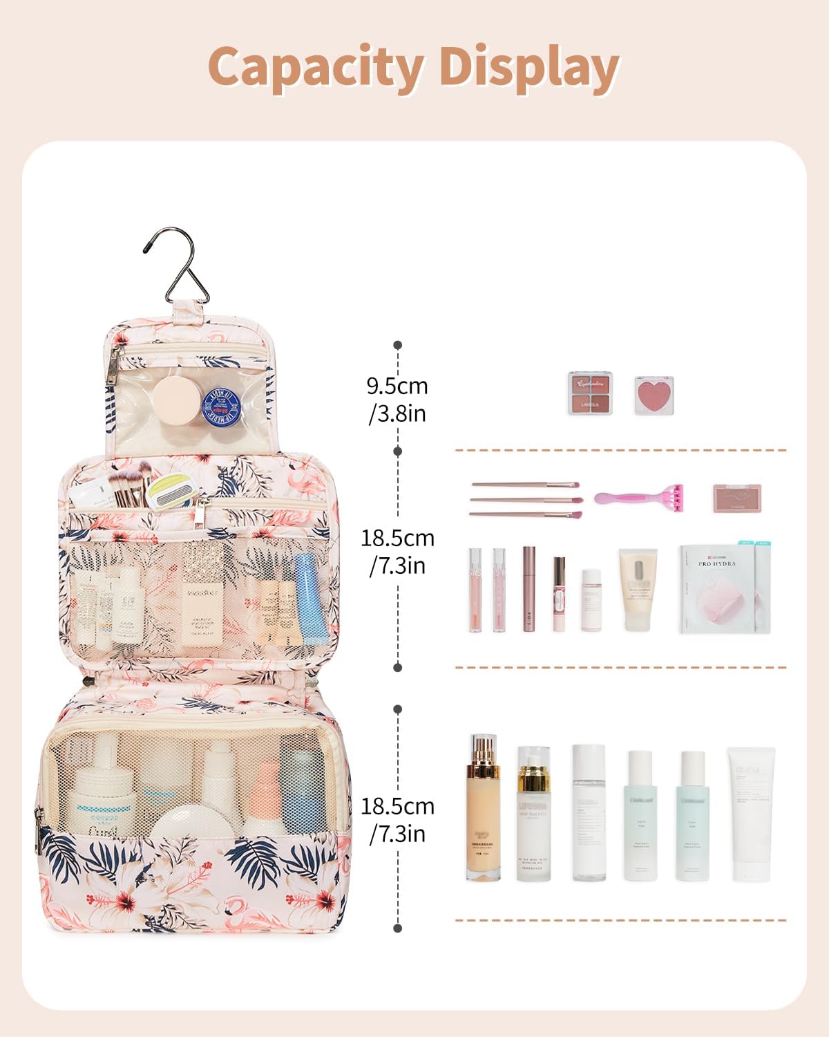 Small Hanging Travel Toiletry Bag for Women, Travel Bag for Toiletries, Makeup Bag Organizer Cosmetic Bags Make Up Bags for Girls
