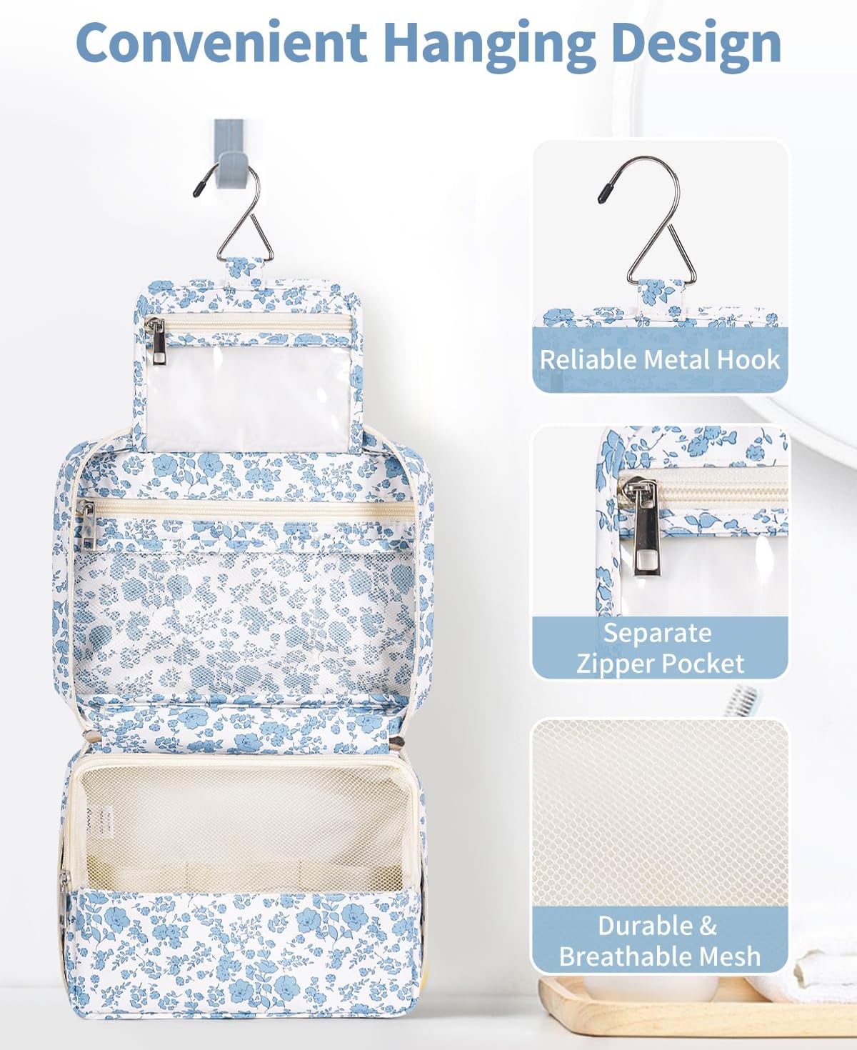 Small Hanging Travel Toiletry Bag for Women, Travel Bag for Toiletries, Makeup Bag Organizer Cosmetic Bags Make Up Bags for Girls