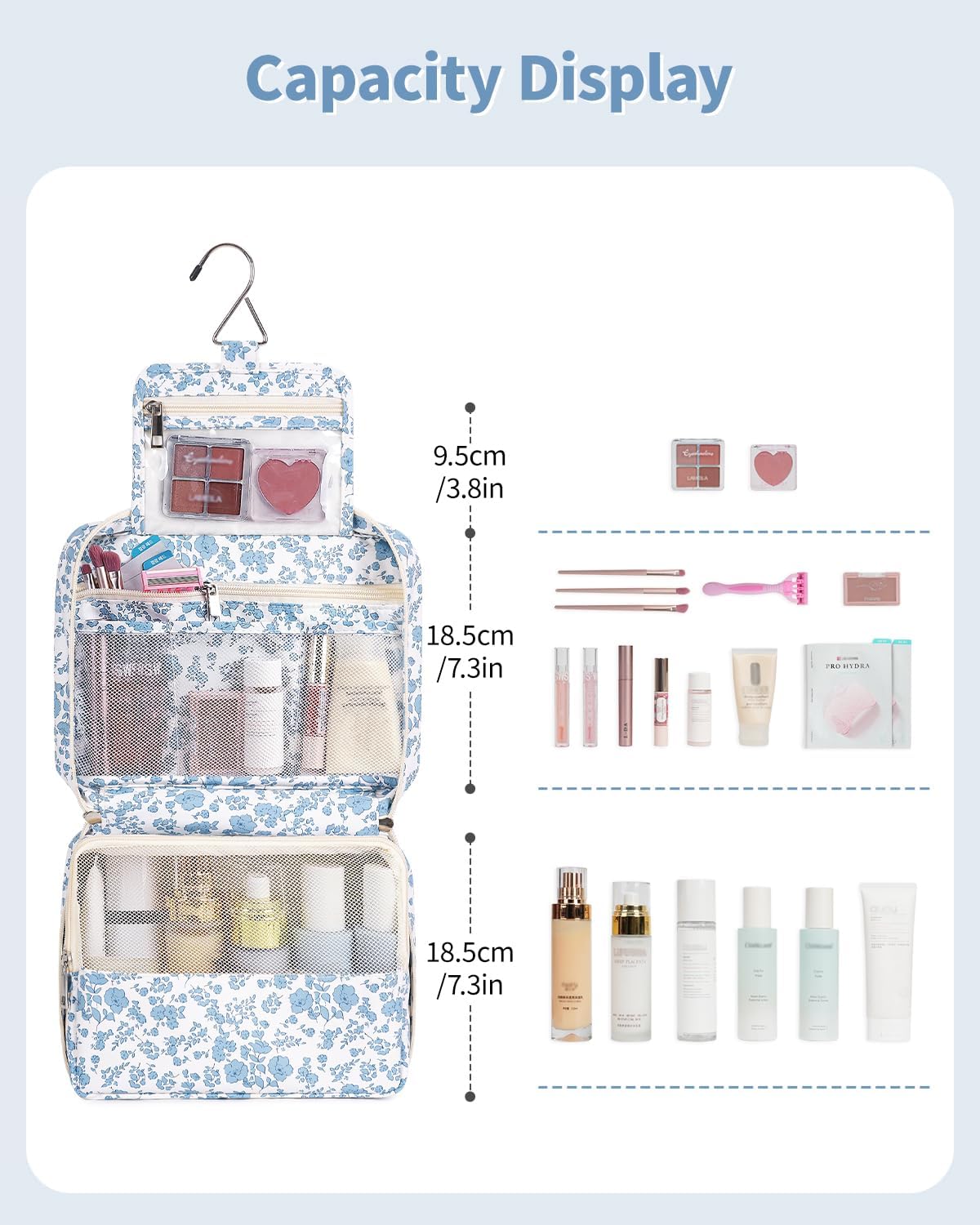 Small Hanging Travel Toiletry Bag for Women, Travel Bag for Toiletries, Makeup Bag Organizer Cosmetic Bags Make Up Bags for Girls