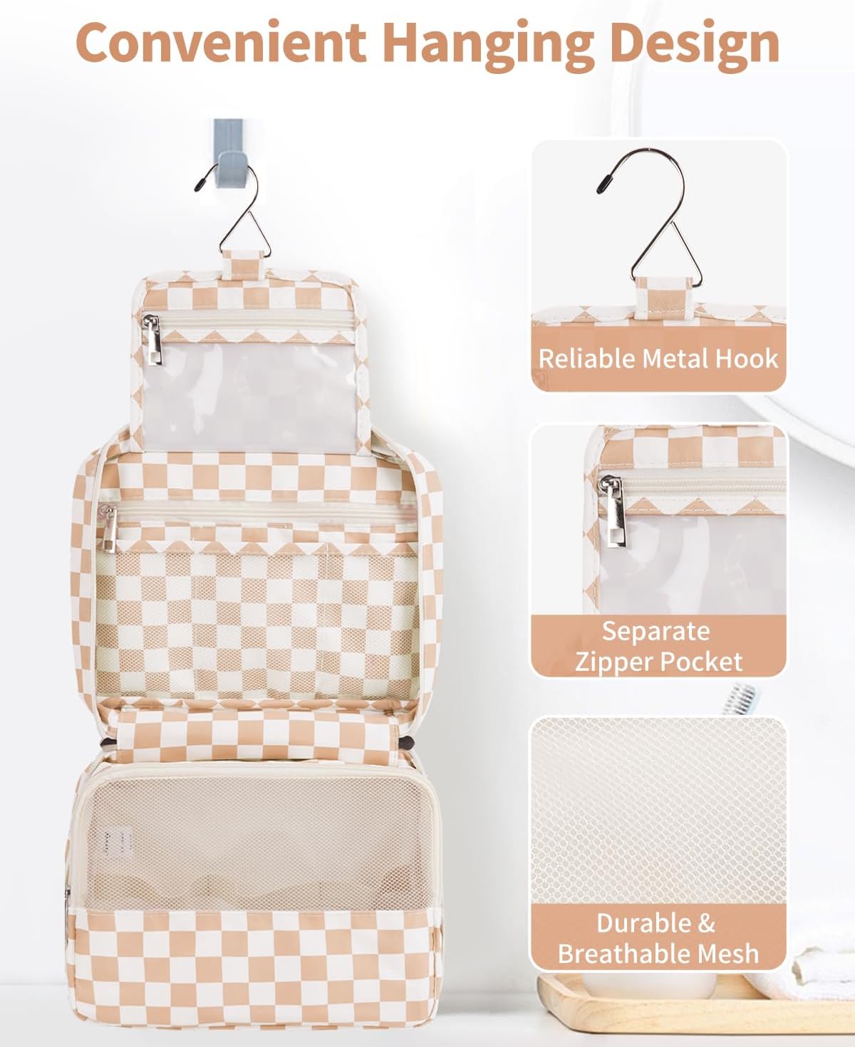 Small Hanging Travel Toiletry Bag for Women, Travel Bag for Toiletries, Makeup Bag Organizer Cosmetic Bags Make Up Bags for Girls