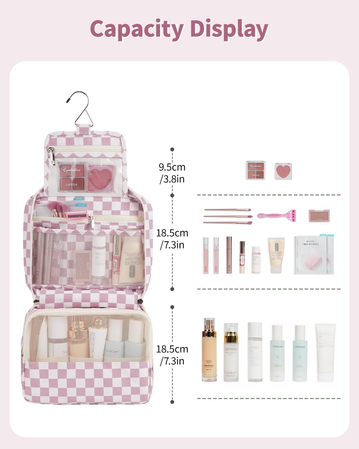 Small Hanging Travel Toiletry Bag for Women, Travel Bag for Toiletries, Makeup Bag Organizer Cosmetic Bags Make Up Bags for Girls