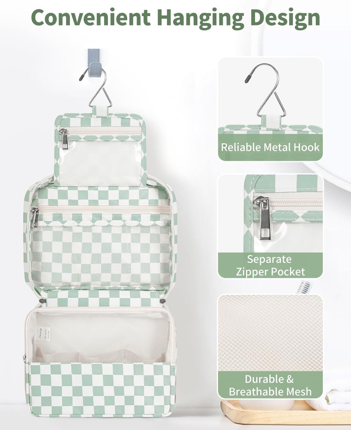 Small Hanging Travel Toiletry Bag for Women, Travel Bag for Toiletries, Makeup Bag Organizer Cosmetic Bags Make Up Bags for Girls