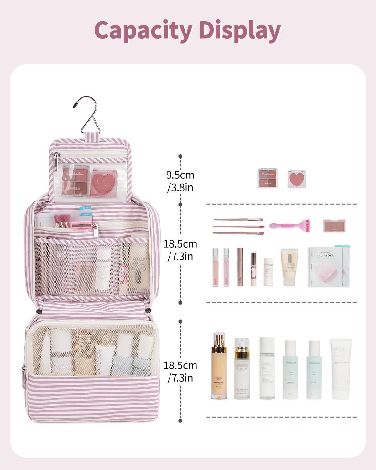 Small Hanging Travel Toiletry Bag for Women, Travel Bag for Toiletries, Makeup Bag Organizer Cosmetic Bags Make Up Bags for Girls