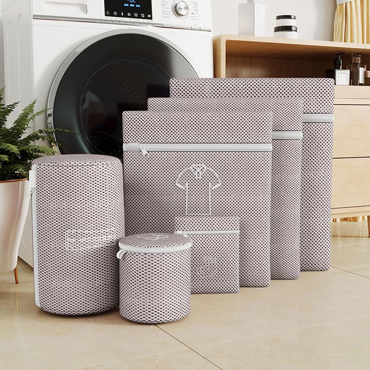 Mesh Bag for Laundry - Anti-Knot Bra Protective Sack,with Zipper Machine Washable Anti-Deformation Laundry Wash Bag - for Outerwear Skirt T-Shirt Sock Pant Travel Dorm