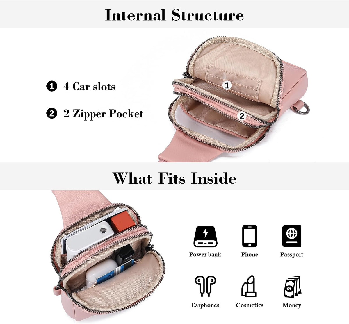 Sling Bag for Women Cross Body Small Bag Anti Theft Phone Purse Touchscreen Travel Gifts for Woman