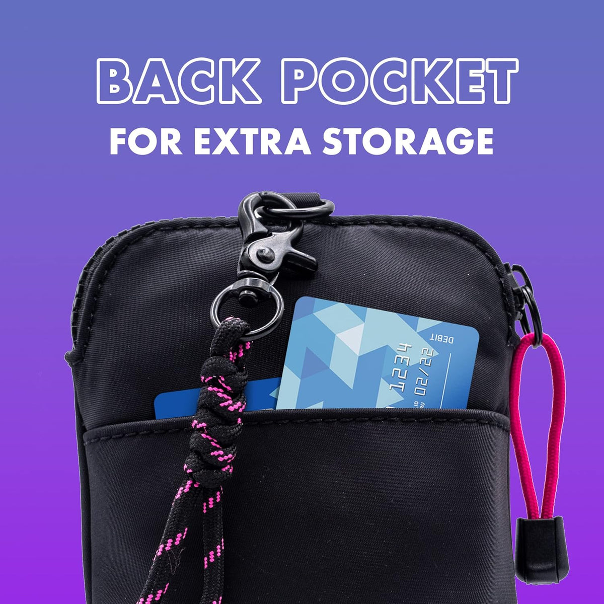 Urban Nylon Crossbody Phone Bag, Small Lightweight and Durable Travel Bag With Removable, Adjustable Paracord Straps