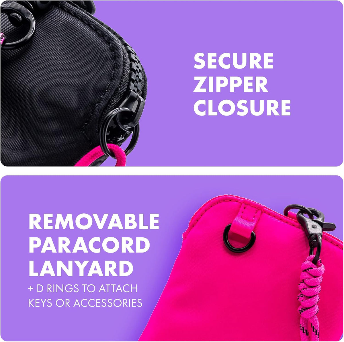Urban Nylon Crossbody Phone Bag, Small Lightweight and Durable Travel Bag With Removable, Adjustable Paracord Straps