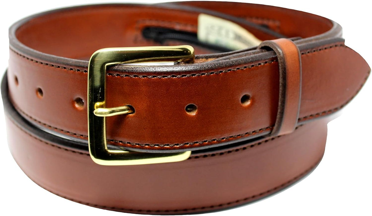 Money Belt, Hidden Zipper Pocket, Travel Security Belt, Full Gain Leather, Amish Made in USA