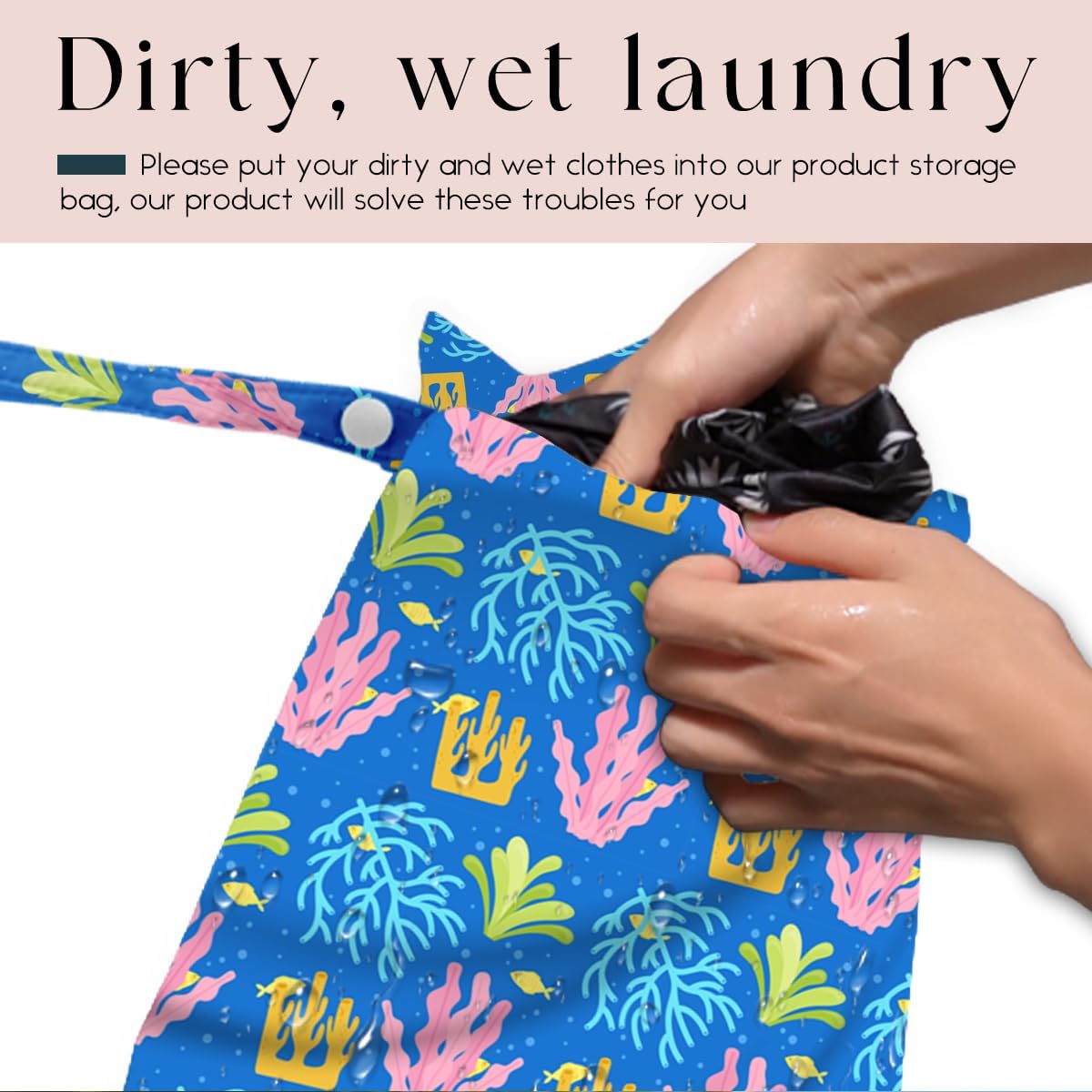 Wet Dry Bag, Wet Bag for Swimsuit, Travel, Beach, Pool, Diapers, Dirty Gym Clothes, Makeup Bag, Camping Accessories, Waterproof Reusable Jungle Tropical Leaves Cheetah Print