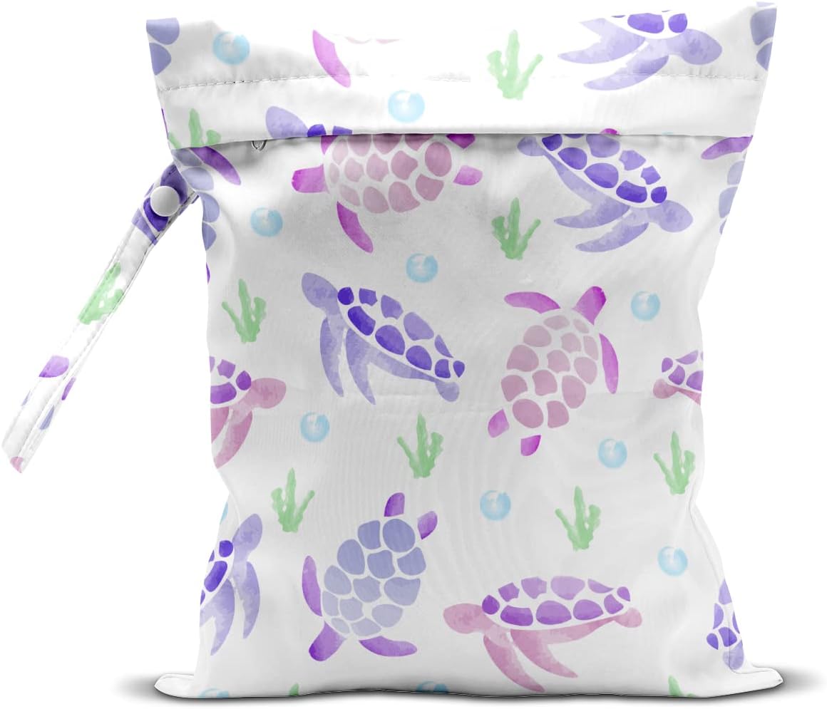 Wet Dry Bag, Wet Bag for Swimsuit, Travel, Beach, Pool, Diapers, Dirty Gym Clothes, Makeup Bag, Camping Accessories, Waterproof Reusable Jungle Tropical Leaves Cheetah Print