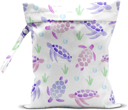 Wet Dry Bag, Wet Bag for Swimsuit, Travel, Beach, Pool, Diapers, Dirty Gym Clothes, Makeup Bag, Camping Accessories, Waterproof Reusable Jungle Tropical Leaves Cheetah Print