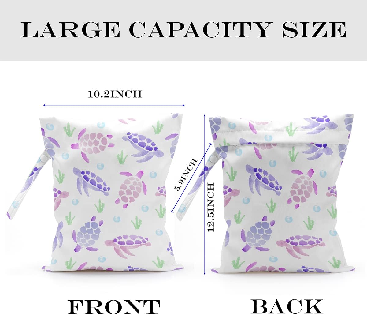 Wet Dry Bag, Wet Bag for Swimsuit, Travel, Beach, Pool, Diapers, Dirty Gym Clothes, Makeup Bag, Camping Accessories, Waterproof Reusable Jungle Tropical Leaves Cheetah Print
