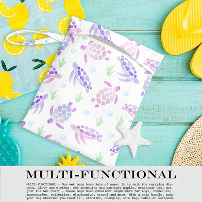 Wet Dry Bag, Wet Bag for Swimsuit, Travel, Beach, Pool, Diapers, Dirty Gym Clothes, Makeup Bag, Camping Accessories, Waterproof Reusable Jungle Tropical Leaves Cheetah Print