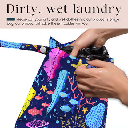 Wet Dry Bag, Wet Bag for Swimsuit, Travel, Beach, Pool, Diapers, Dirty Gym Clothes, Makeup Bag, Camping Accessories, Waterproof Reusable Jungle Tropical Leaves Cheetah Print
