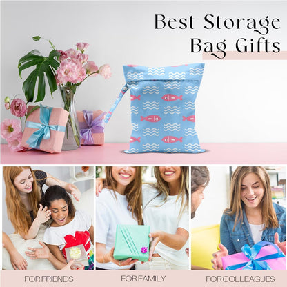 Wet Dry Bag, Wet Bag for Swimsuit, Travel, Beach, Pool, Diapers, Dirty Gym Clothes, Makeup Bag, Camping Accessories, Waterproof Reusable Jungle Tropical Leaves Cheetah Print