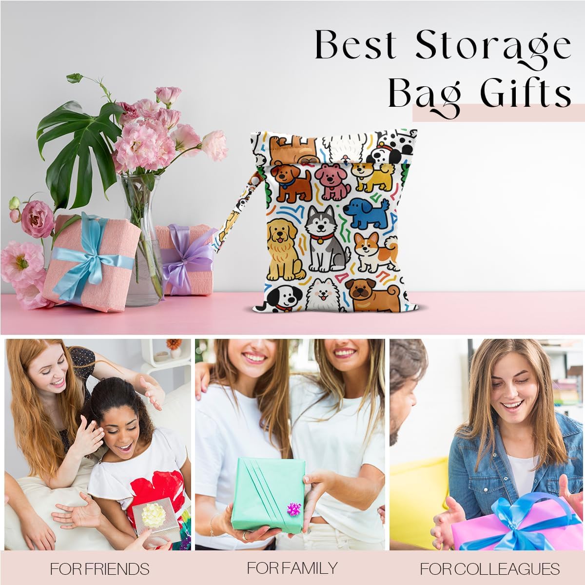 Wet Dry Bag, Wet Bag for Swimsuit, Travel, Beach, Pool, Diapers, Dirty Gym Clothes, Makeup Bag, Camping Accessories, Waterproof Reusable Jungle Tropical Leaves Cheetah Print