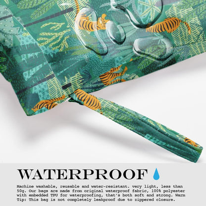 Wet Dry Bag, Wet Bag for Swimsuit, Travel, Beach, Pool, Diapers, Dirty Gym Clothes, Makeup Bag, Camping Accessories, Waterproof Reusable Jungle Tropical Leaves Cheetah Print