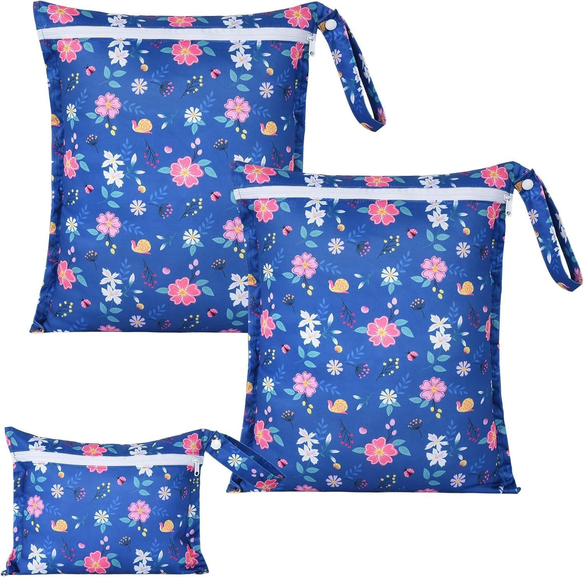 3 Piece Waterproof Wet Dry Bag Reusable Wet Bag for Swimsuits | Leakproof Travel Wet Clothes Bag with Zipper for Diaper Bag, Durable Polyester Fabric, Drying Do Not Exceed 176℉